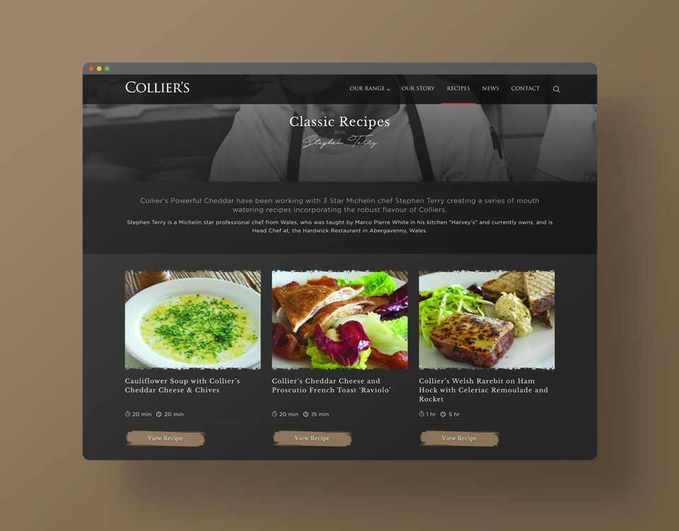 Renew Creative Collier's Website pages 